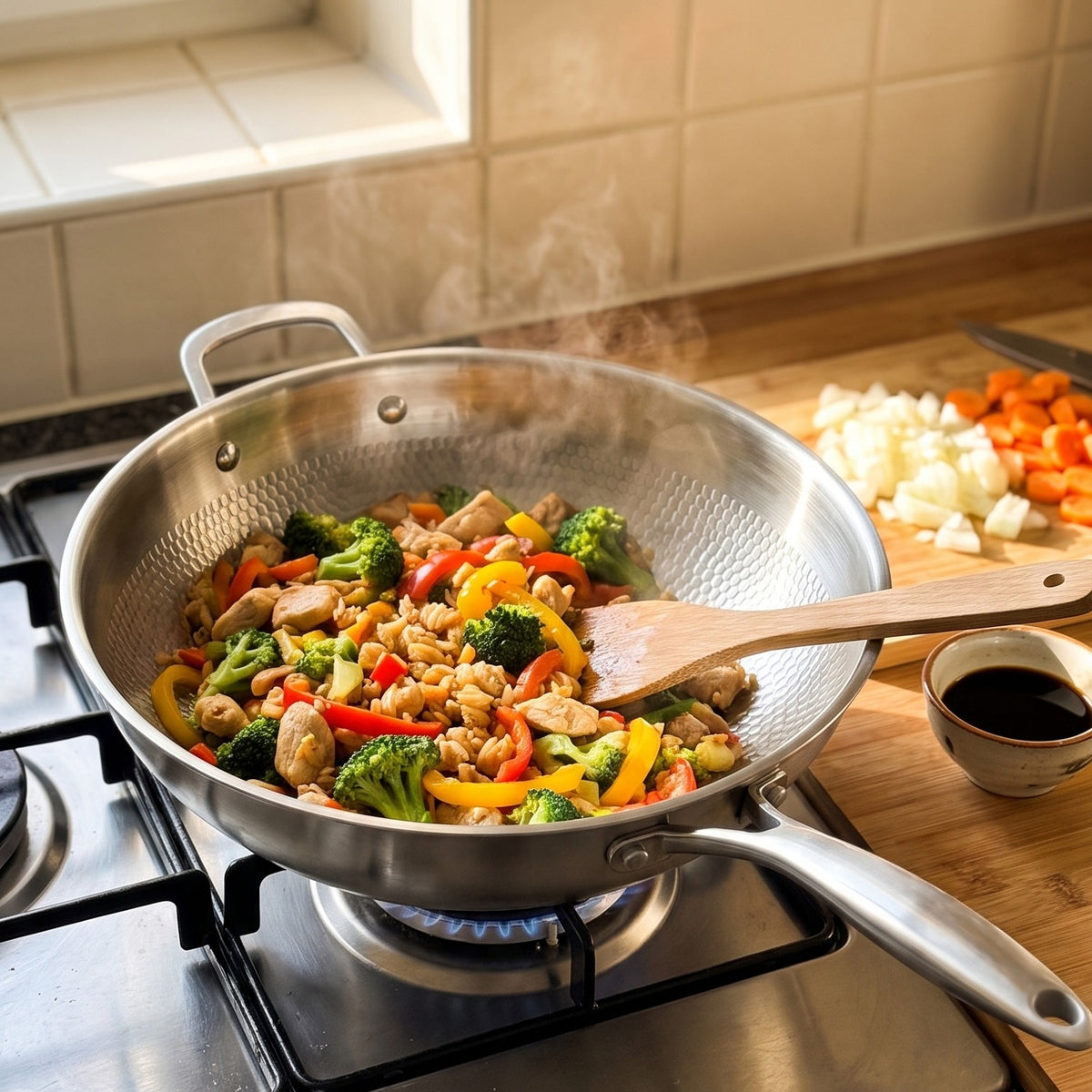 HULCAN® Pure Titanium Liftgrid Wok, 11.8