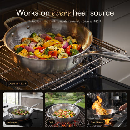 HULCAN® Pure Titanium Liftgrid Wok, 11.8"