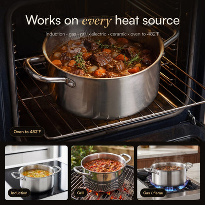 HULCAN® Pure Titanium Liftgrid Saucepan, 8.7" + Caserolle pot, 10.2"