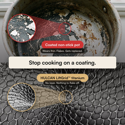 HULCAN® Pure Titanium Liftgrid Casserole Pot, 6-Qt