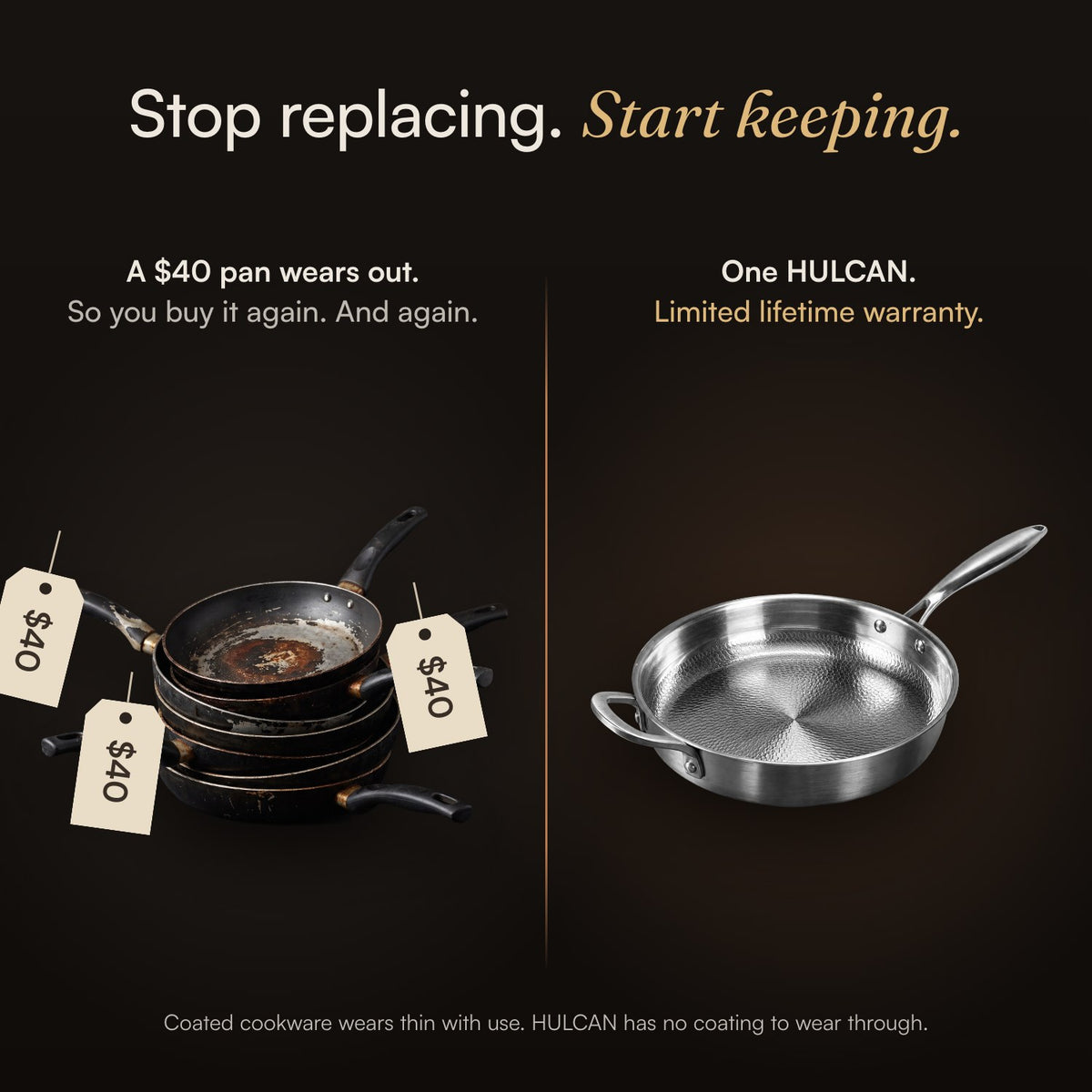 HULCAN® Pure Titanium Deep Fry Pan, 11"