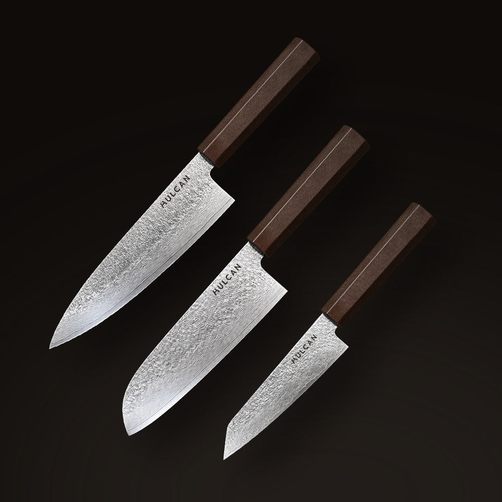 HULCAN® Damascus Knife Set, 3-pc