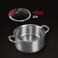 HULCAN® Pure Titanium Liftgrid Casserole Pot, 6-Qt