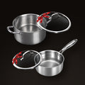 HULCAN® Pure Titanium Liftgrid Saucepan, 8.7" + Caserolle pot, 10.2"