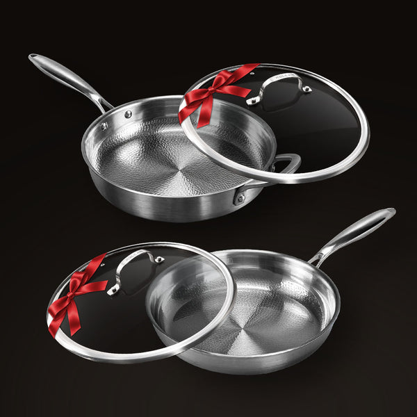 HULCAN® Pure Titanium Deep Fry Pan, 11" + Fry Pan, 11"