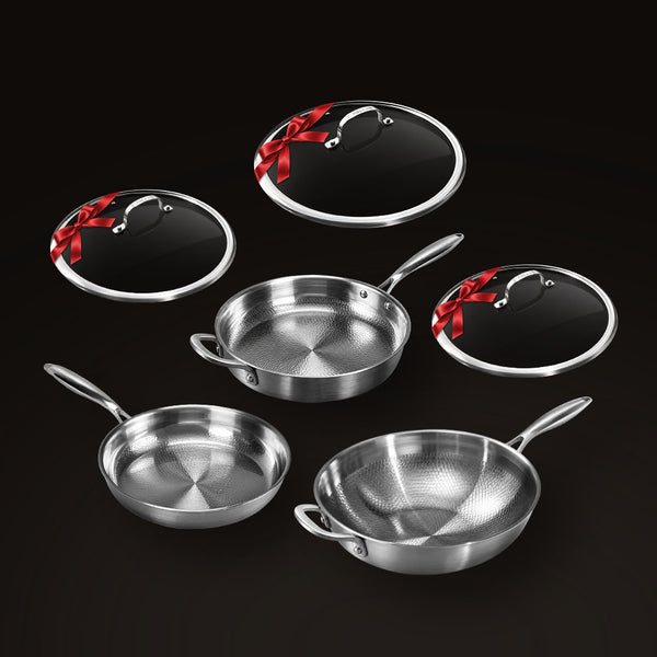 HULCAN® Pure Titanium Deep Fry Pan, 11" + Fry Pan, 11" + Wok, 11.8"